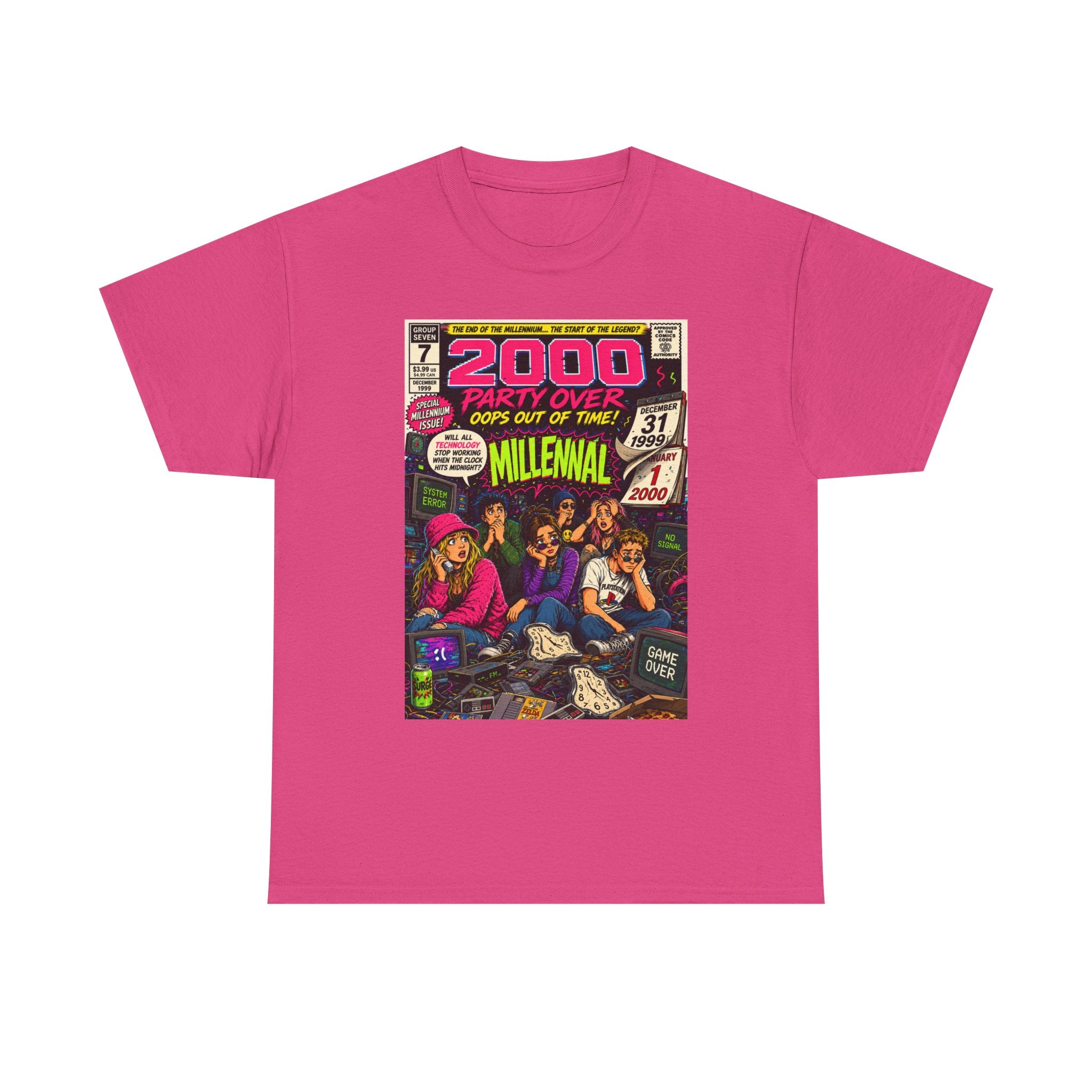 Y2K New Year’s Eve 1999 Comic Cover T-Shirt | 90s Nostalgia