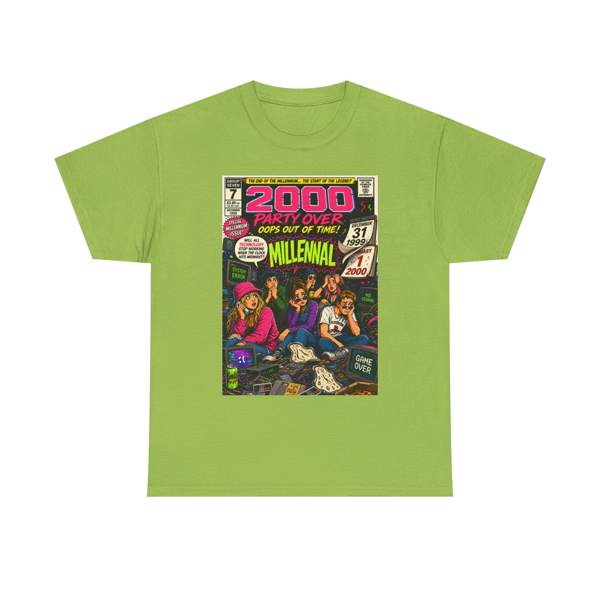 Y2K New Year’s Eve 1999 Comic Cover T-Shirt | 90s Nostalgia